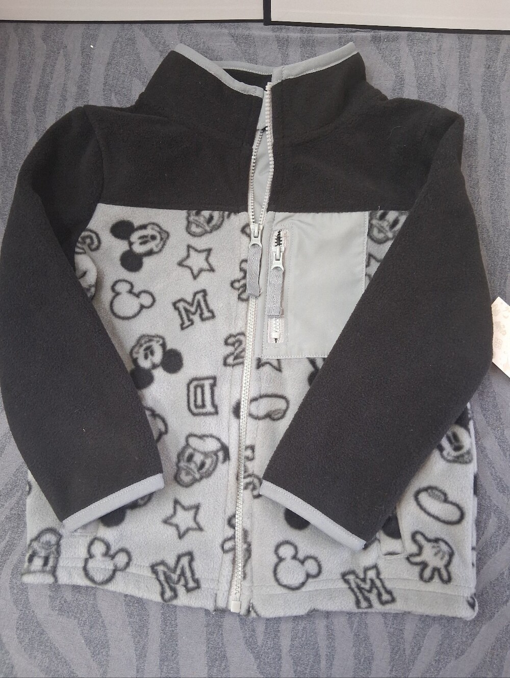 jumping beans Black & Gray Mickey Print Fleece Zip-Up Hoodie